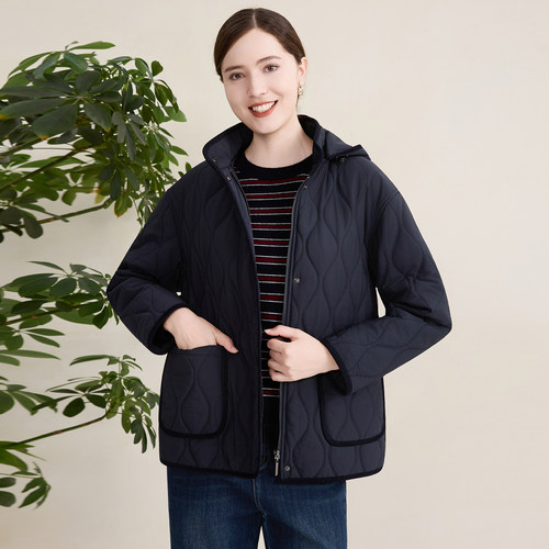 【桑蚕丝】赏心岁月中老年女装妈妈蚕丝棉服洋气大码冬装保暖外套