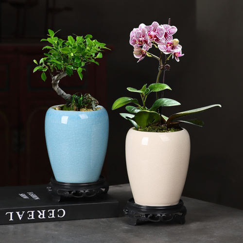 高桩花盆大号复古粗陶透气