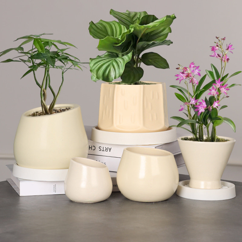 北欧创意陶瓷花盆简约ins风