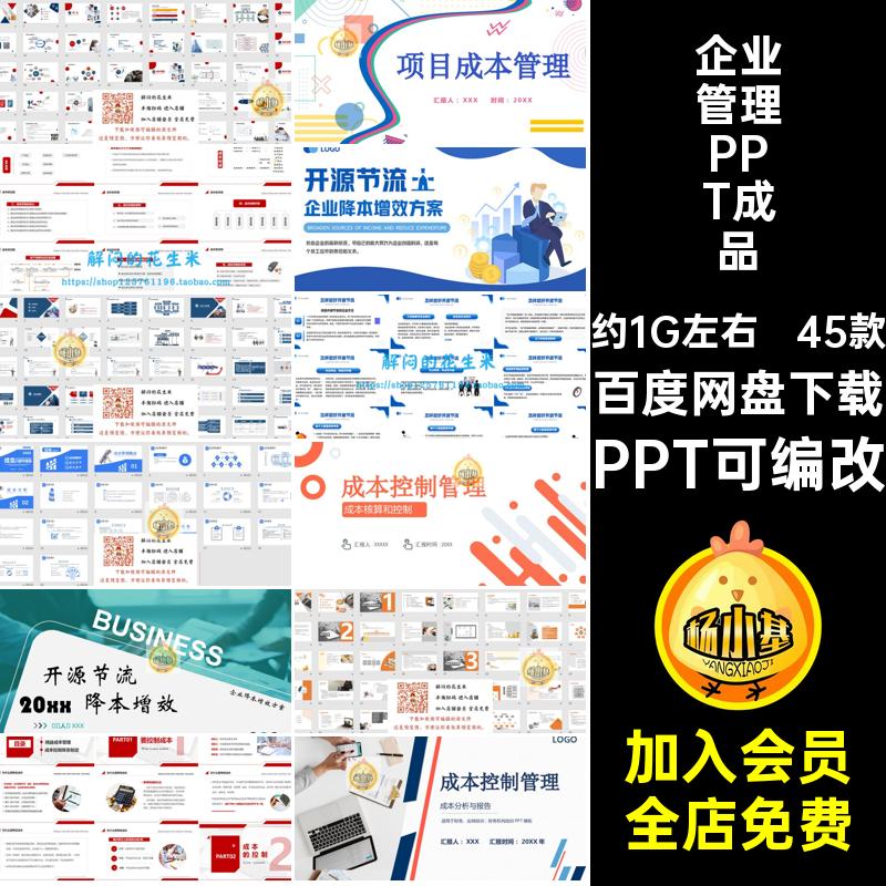 降本增效管理PPT成品成本管理ppt模板45款控制成本PPT可编改生产
