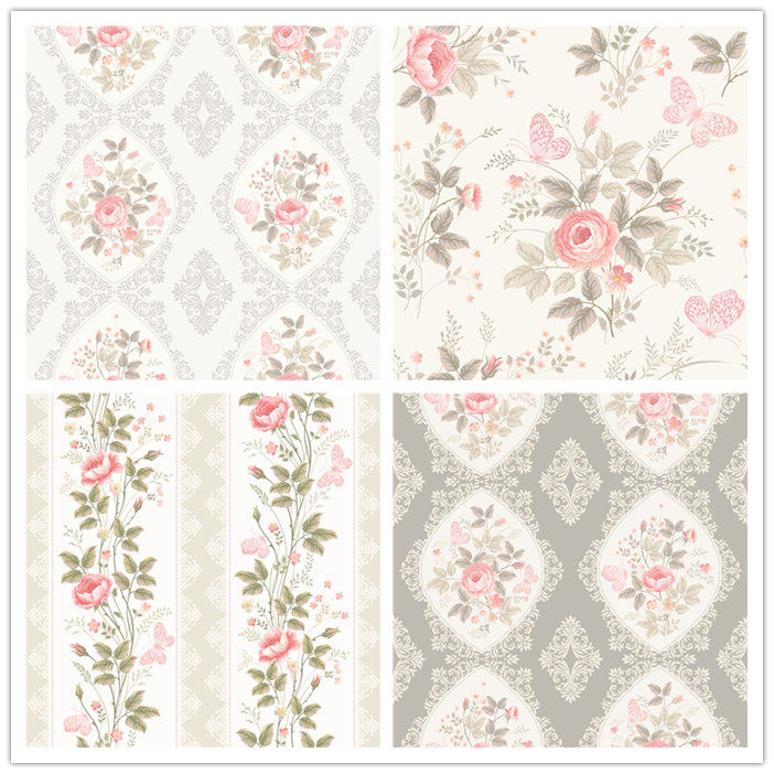 A0025矢量复古玫瑰蝴蝶蕾丝花纹壁纸壁纸四方连续图 AI设计素材