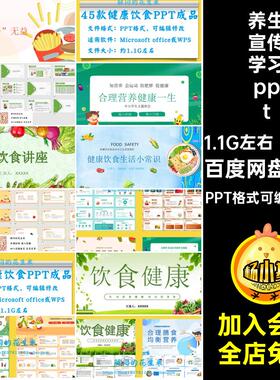 生活小常识pptPPT格式可编辑修改模板课件45款健康饮食营养知识