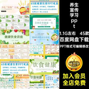 生活小常识pptPPT格式可编辑修改模板课件45款健康饮食营养知识