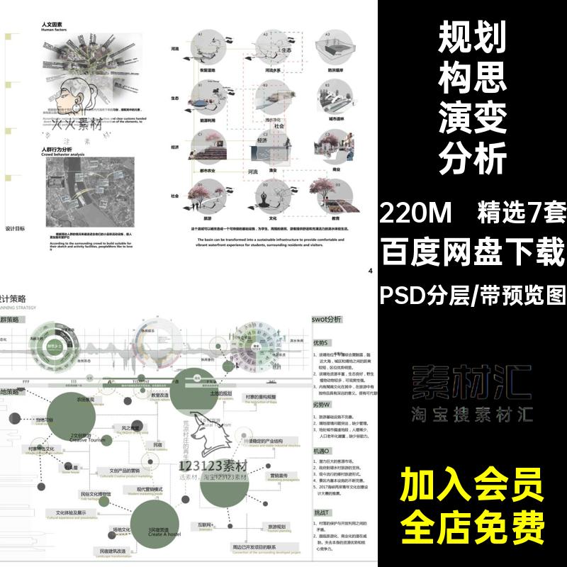 精选7套规划构思演变分析图PSD源文件赛风概念设计素材PSD分层