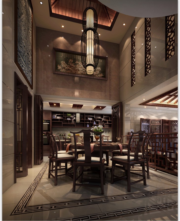 禅意新中式小户型3层别墅 施工图纸cad 效果图 家装装修室内设计