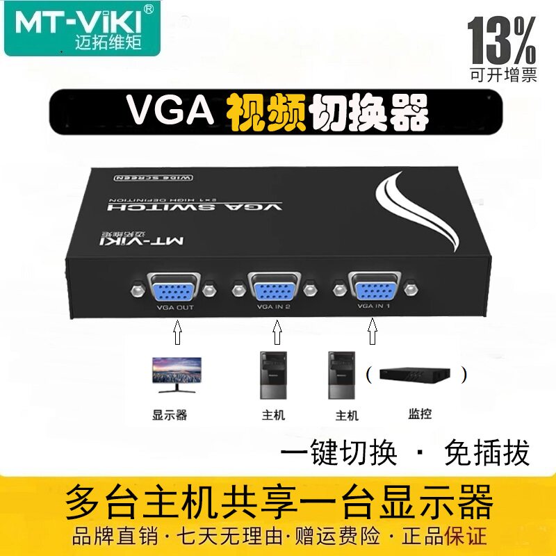 迈拓维矩 VGA切换器2进1出2切1电脑监控2口4口8口显示器共享器vga4进1出二进一出四进一出