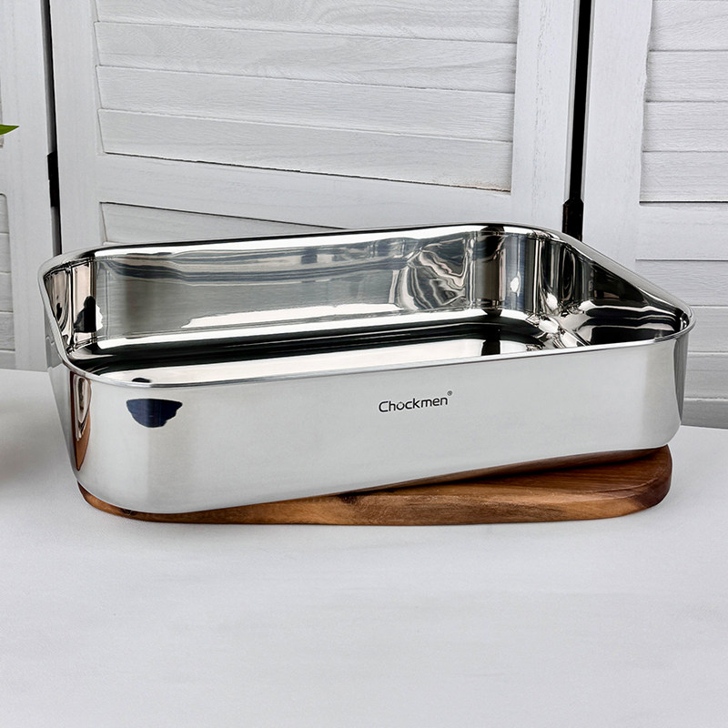 chockmen卓德铭18/10不锈钢方圆长方形烤盘餐盘烧烤烤鱼盘子加高,厨房/烹饪用具,烧烤盘,淘宝优惠券,粉丝福利购,淘宝优惠卷