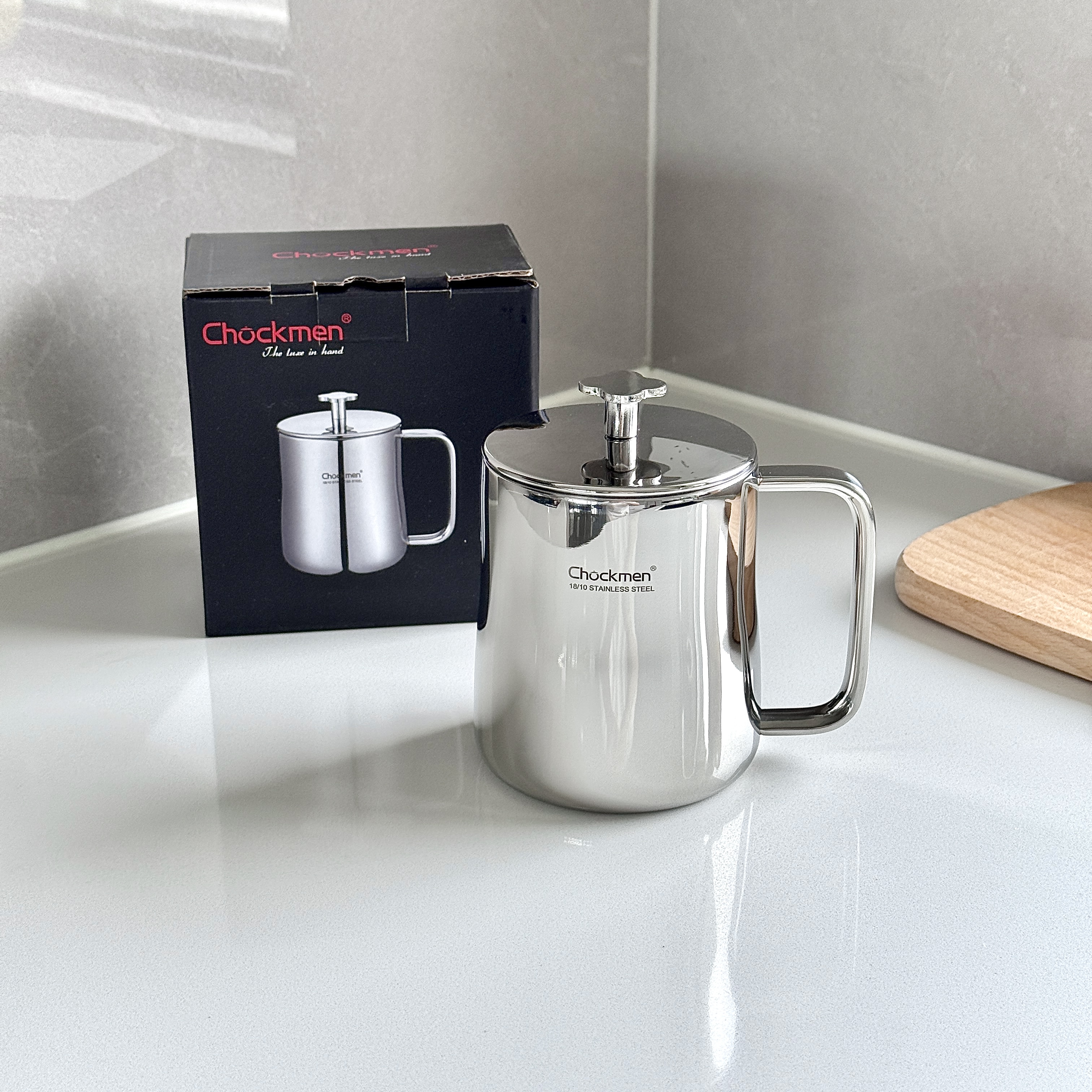 卓德铭18/10双层马克杯四叶草带把手喝水杯子啤酒杯茶杯350ML