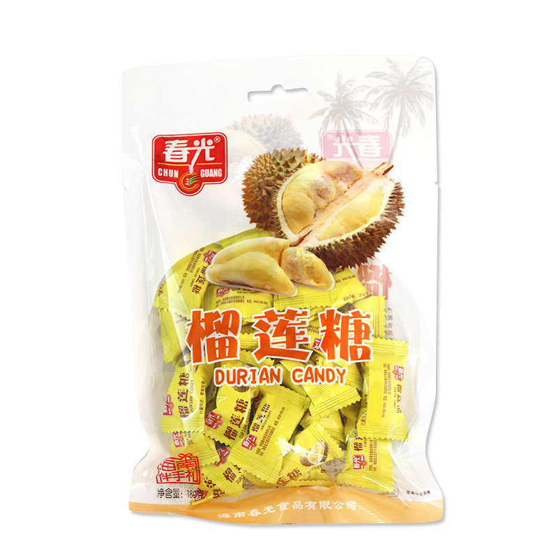 春光食品 榴莲糖180g*1袋 海南特产 糖果 现代工艺 传统配方 硬糖