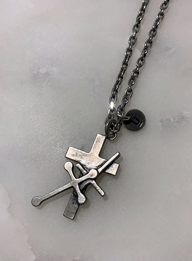 复古undercover三叠十字架项链