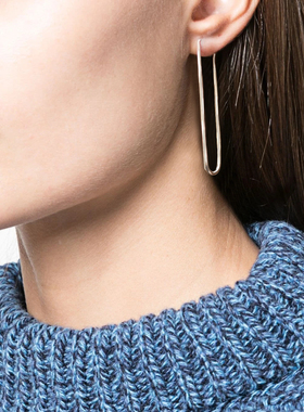 从不睡觉九二五银耳环 纯银werkstatt munchen风格矩形长方形耳环