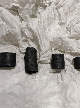 从不睡觉 暗黑先锋925银手工戒指DETAJ风格绷带戒指多款式 做旧黑