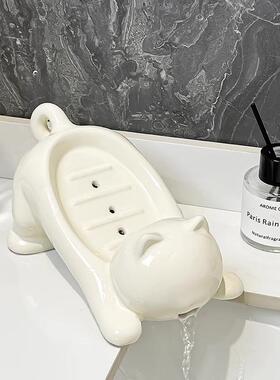 沥水肥皂盒家用洗手洗漱台仿陶瓷香皂盒卫生间香皂排水置物架