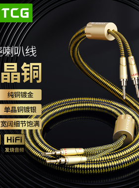 YYTCG 发烧级HIFI单晶铜喇叭线音频线胆机功放接主音箱音响连接线