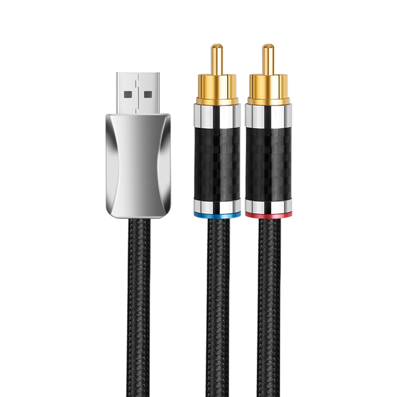 YYTCG一分二USB转双莲花头2RCA