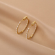 Moleubak 法国 温柔圈圈珍珠耳环女何方形耳圈耳饰 法式 设计师