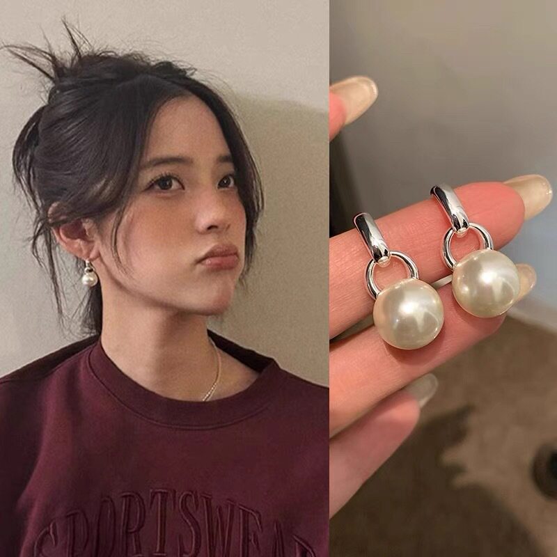 英国topwhit欧阳娜娜施家珍珠耳钉女高级独特流苏玛瑙石耳环时尚