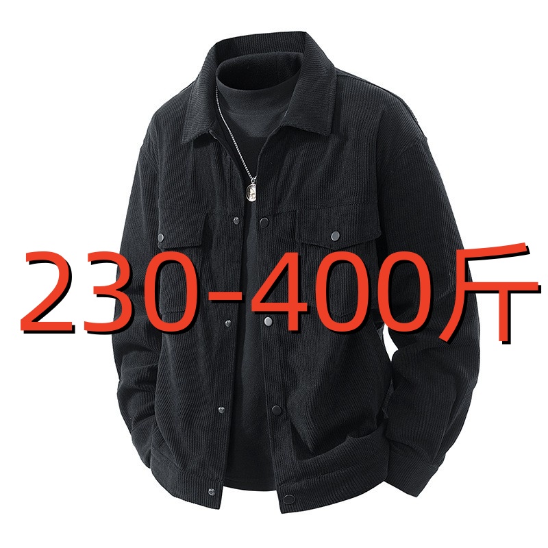 加肥加大灯芯绒外套男