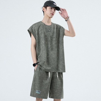特大号背心男夏季胖子篮球服加肥加大码训练服宽松休闲运动套装潮