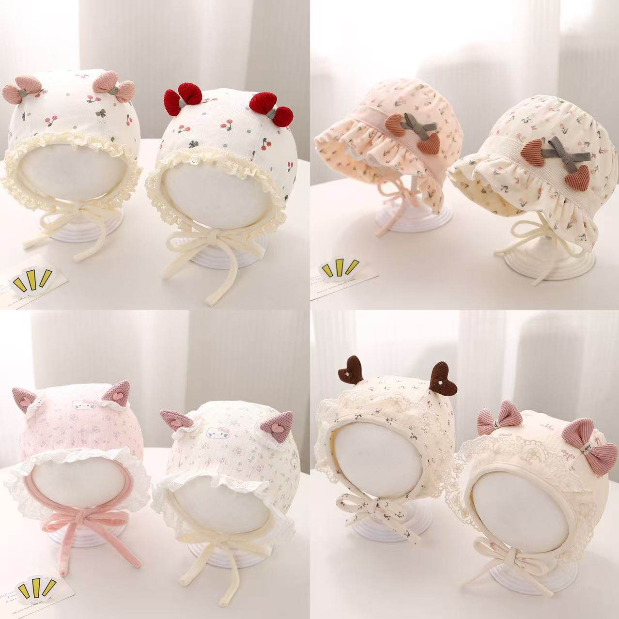 婴儿帽子春秋薄款可爱超萌可调婴幼儿棉布胎帽护耳帽宝宝公主帽,童装/婴儿装/亲子装,帽子,淘宝优惠券,粉丝福利购,淘宝优惠卷