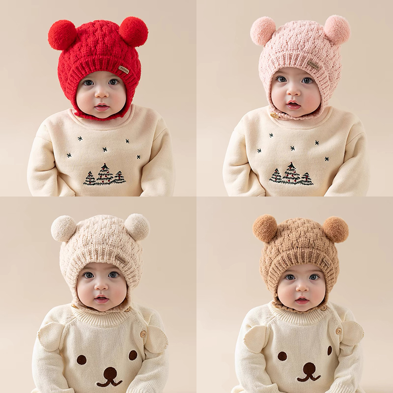 英国婴儿小月龄套头针织帽