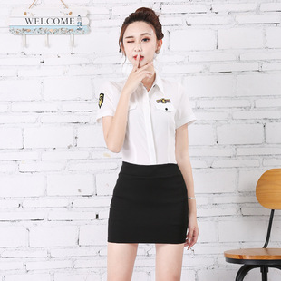 工作服酒店工作制服套装 衬衫 3001 桑拿沐足技师工衣短袖 2019新款