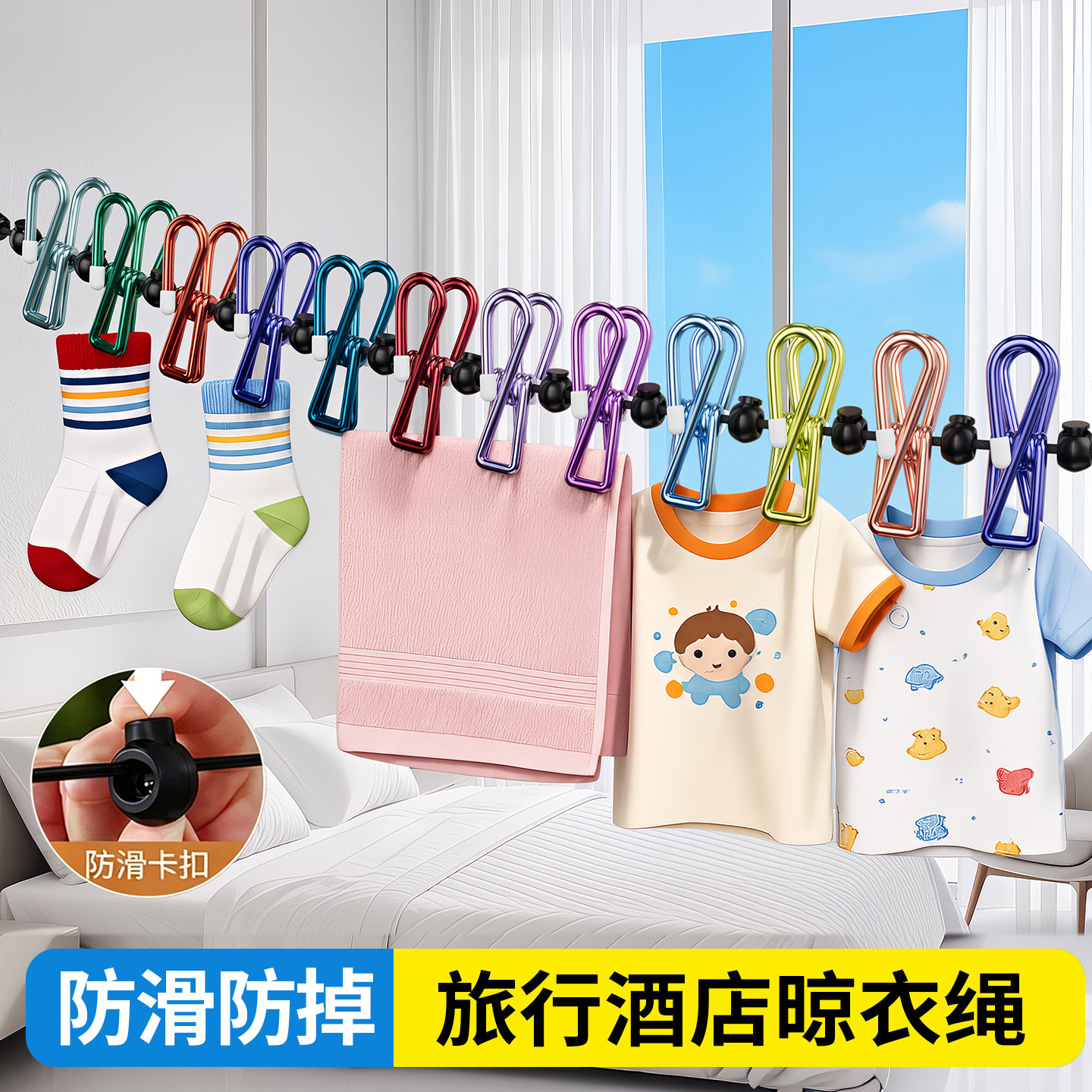【旅行必备神器】便携晾衣绳图片