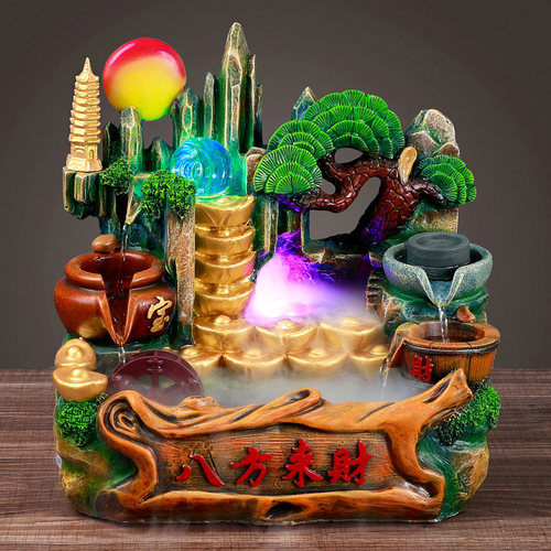 开业礼品祝福招财客厅假山流水