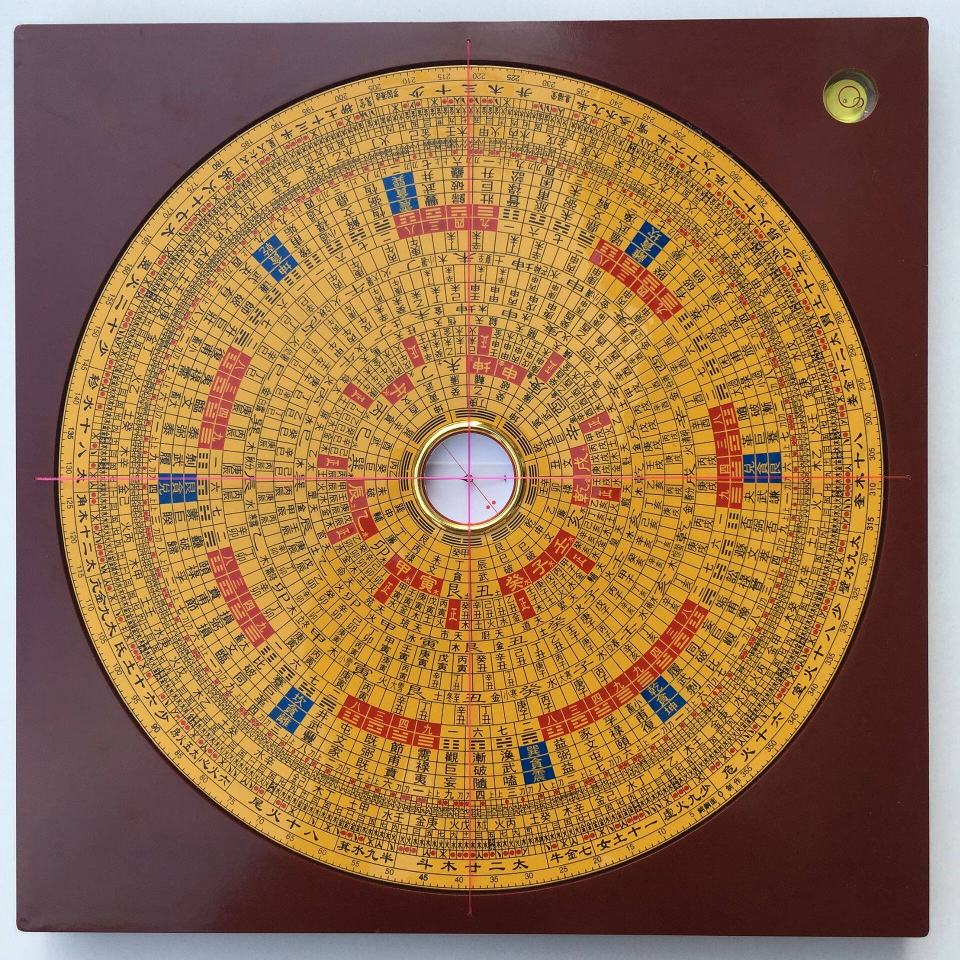 纯铜专业高精度九寸三元三合综合罗盘精准天池罗经仪罗庚实用