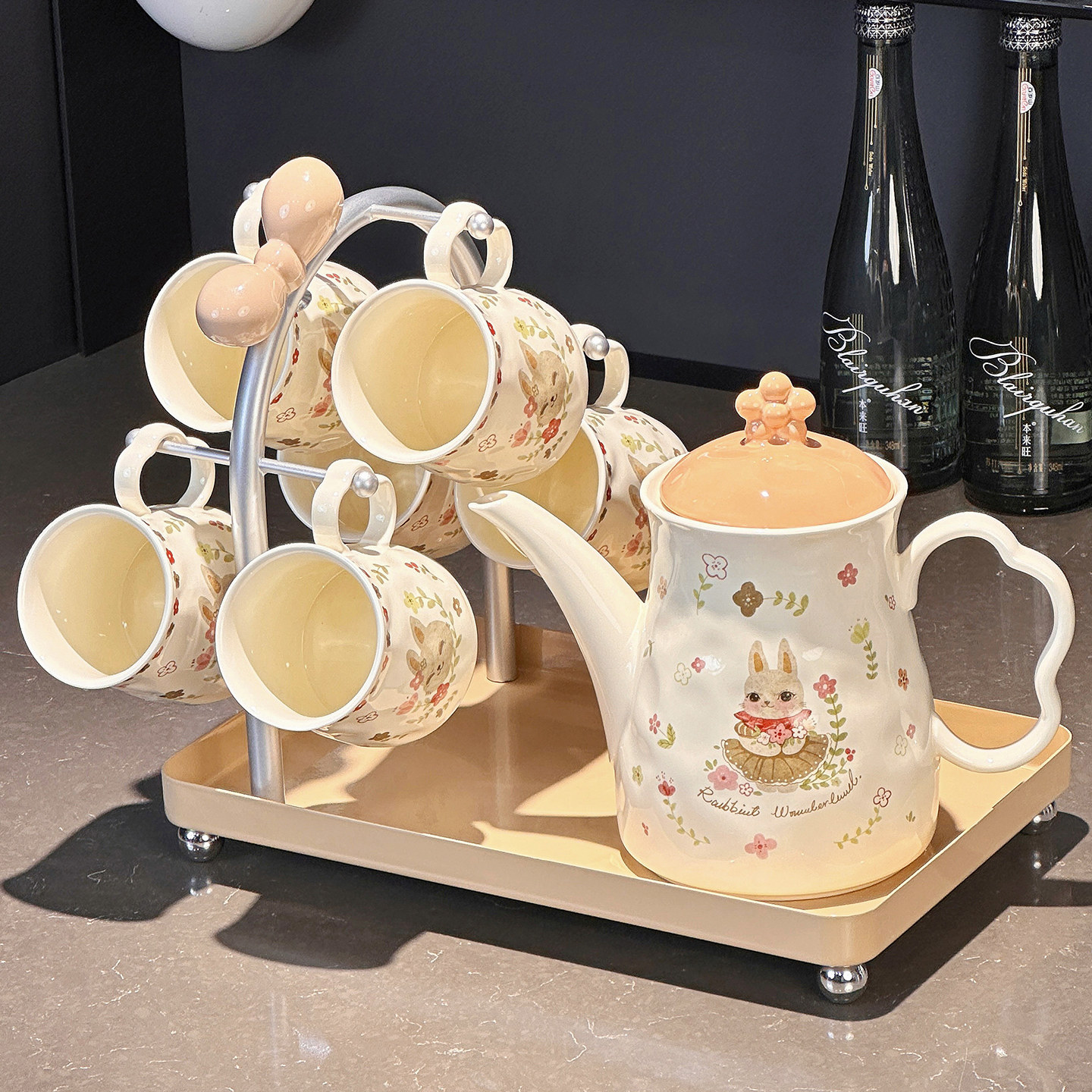 乔迁新居陶瓷水具茶具茶壶套组家用客厅水杯杯子新婚结婚陪嫁礼物