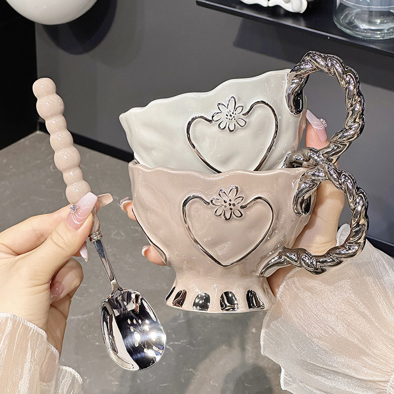 高级感轻奢咖啡杯子高档精致英式下午茶茶杯花茶杯套装设计感小众