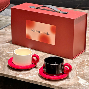 一对新婚结婚礼物 高档精致陶瓷咖啡杯设计感小众喝水杯子情侣套装