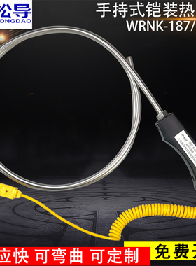 WRNK-187/104M手持大手柄K型热电偶铠装高温炉锌水铝水温度探头