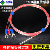 Pt100铂热电阻温度传感器探头三 二线制细小尺寸不锈钢防水电阻芯