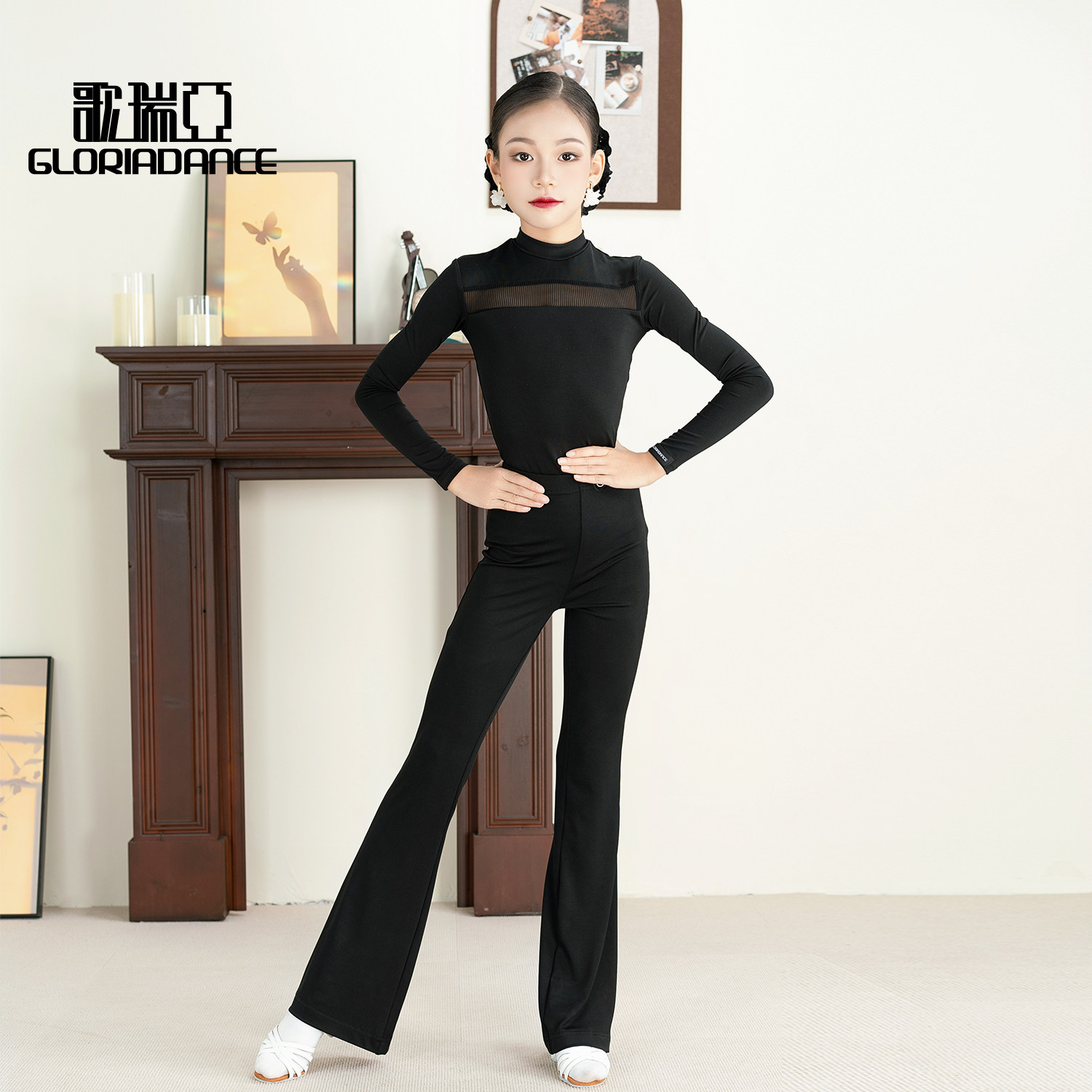 歌瑞亚拉丁舞服女童2025新款专业百搭长袖上衣长裤表演出训练功服,运动/瑜伽/健身/球迷用品,拉丁舞练习套装,淘宝优惠券,粉丝福利购,淘宝优惠卷