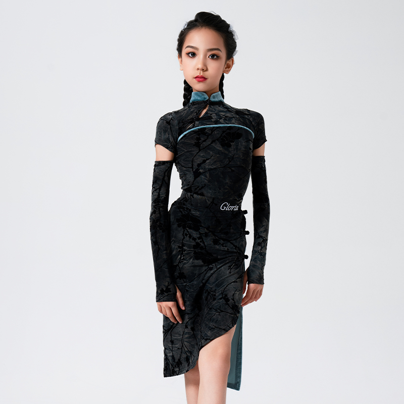 歌瑞亚女少儿拉丁训练服新中式