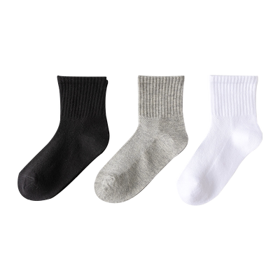 羊努点白色中筒夏季网眼儿童袜子