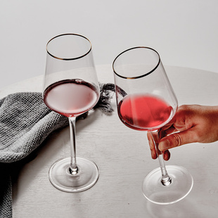 2个北欧欧式红酒杯套装礼盒一对波尔多高脚杯礼物水晶勃艮第酒杯