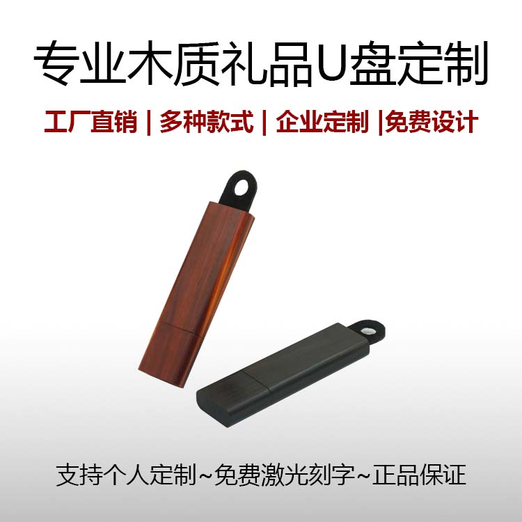创意木质U盘32GB/企业展会投标礼品定制优盘/实木U盘外壳DIY定制