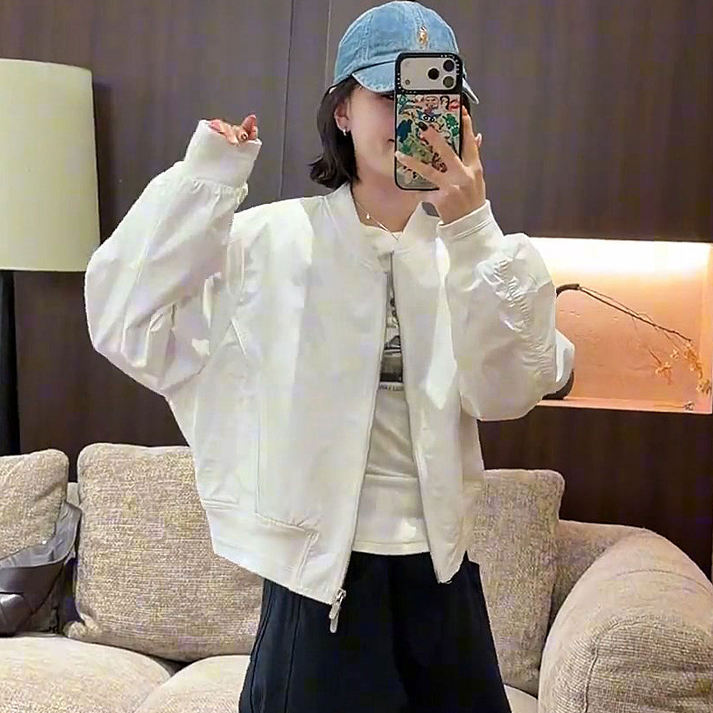 日系CherryKoko美式复古棒球服宽松外套女春2026新款小个子短款