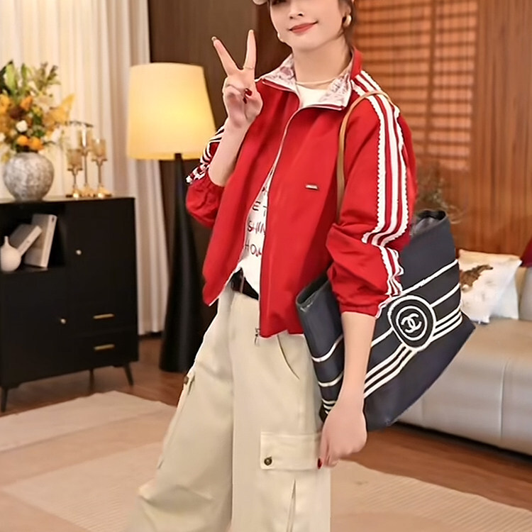 法国Gentle Motto立领蕾丝花边拼接短外套女2026春季新款百搭显瘦