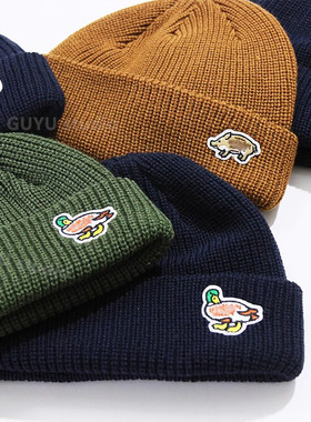 human made日系针织帽男鸭子北极熊情侣潮牌百搭瓜皮帽冷帽女冬季