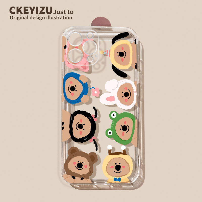 直边透明壳苹果15-L8744熊头