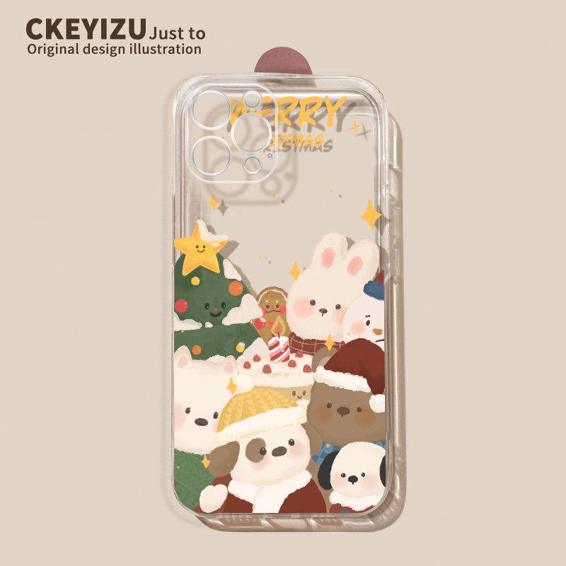 适用于苹果15promax手机壳iPhone14pro圣诞兔子plus新款13超薄12mini透明11硅胶7/8软se3全包6s防摔xsmax情侣