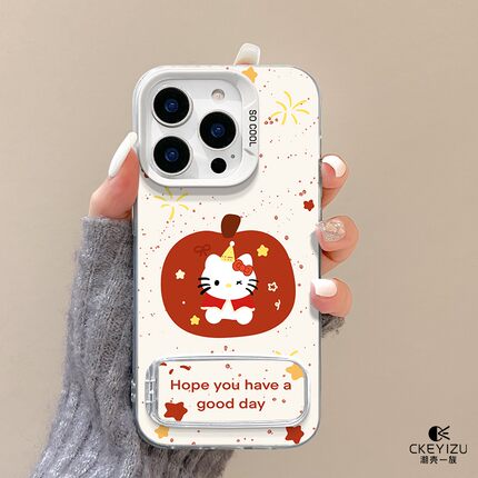 适用于红米note14手机壳烟花凯蒂redmi新款13pro镜子支架NOTE12PRO磨砂彩银nt11/9防摔支点turbo3全包13r女9a