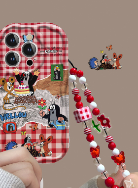 适用于苹果15手机壳iPhone14promax防摔plus鼹鼠卡通13pro软硅胶12/11奶油纹xs/xr全包se3透明7/8p软6sp可爱