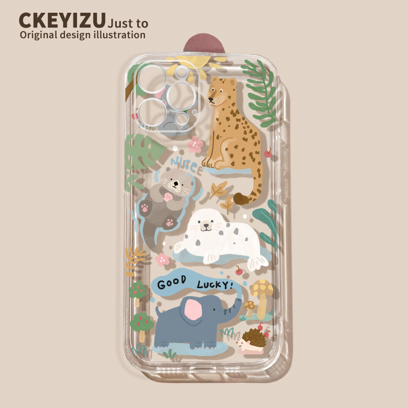 直边透明壳苹果15-O2512蓝色