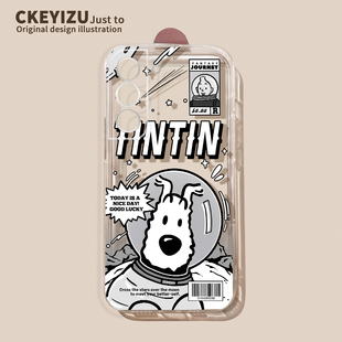 适用于三星s24ultra手机壳超薄s23 全包Galaxy保护套5G卡通 太空小狗s22直边透明s21plus软硅胶s20fe防摔s10