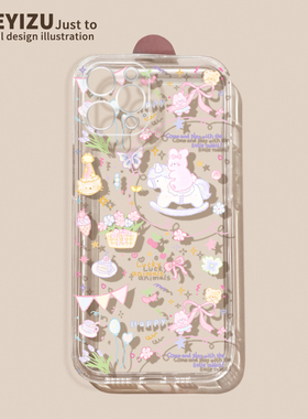 适用苹果15promax手机壳iPhone14pro卡通兔子plus透明ip13软硅胶12mini薄11防摔6s全包7/8小清新se3秋冬xs/xr