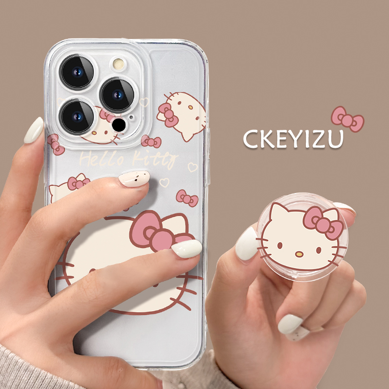 适用于苹果14手机壳15新款iPhone14promax可爱卡通mini透明12pro直边11气囊支架7/8p薄x/xr猫咪6s防摔se3硅胶